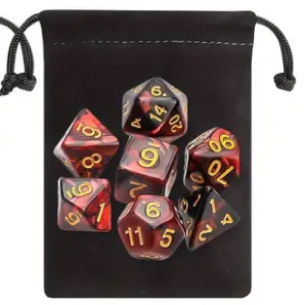 Game Dice in Two Tone Red & Black